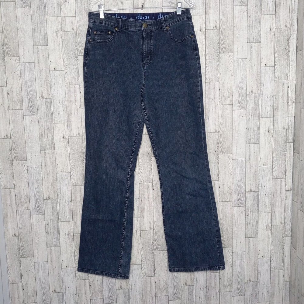 D & Co Womens Denim Jeans 12 Stretch Bootcut Medium Wash Outdoor Casual - Picture 2 of 16